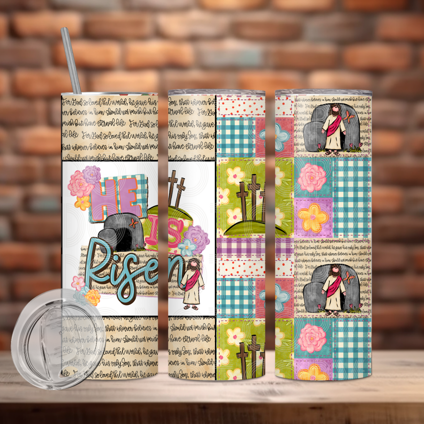 He Is Risen Tumbler PNG Design