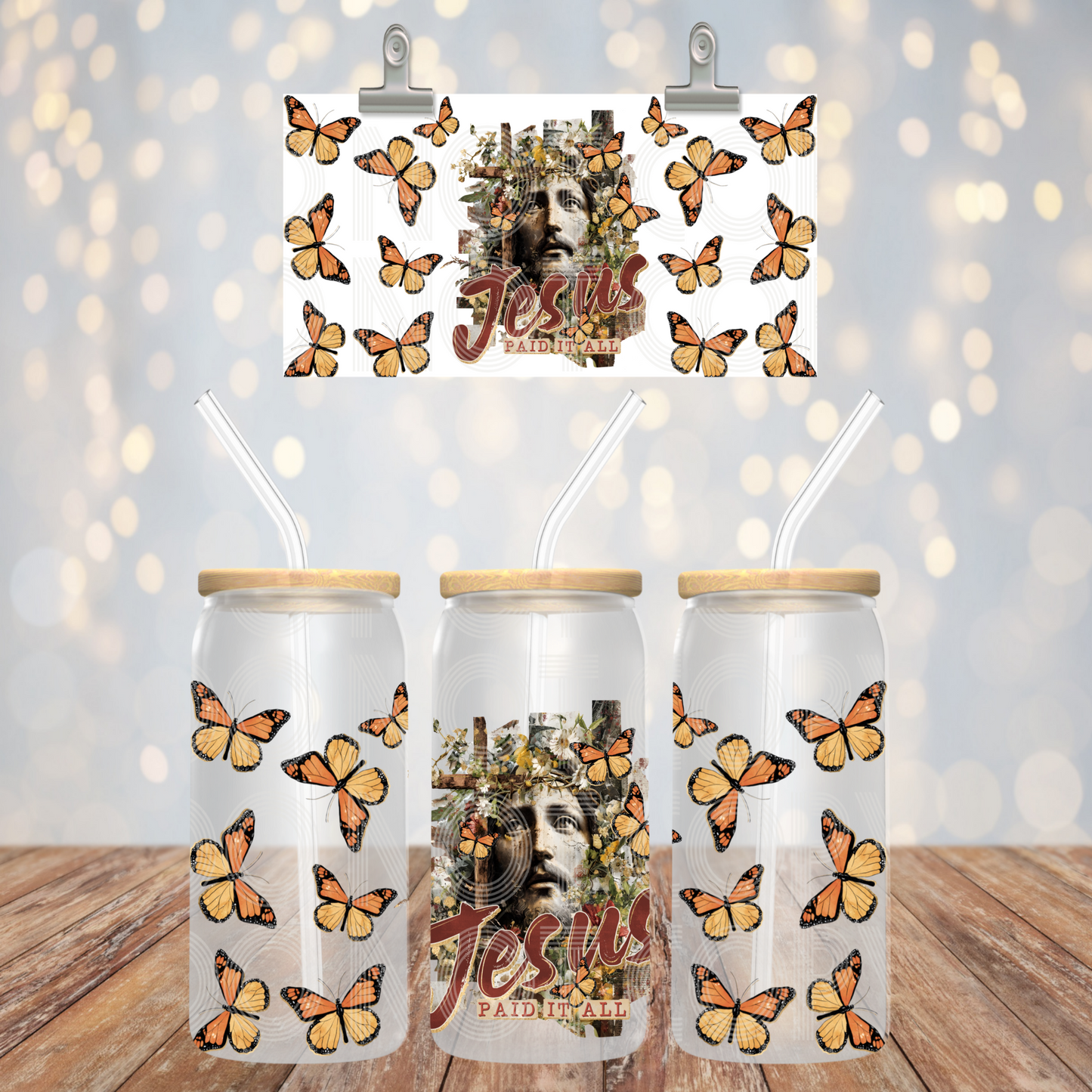 Jesus Paid It All 16oz Libbey PNG Design