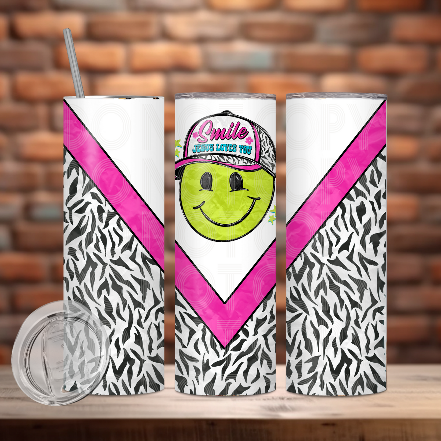 Smile Jesus Loves You Tumbler PNG Design