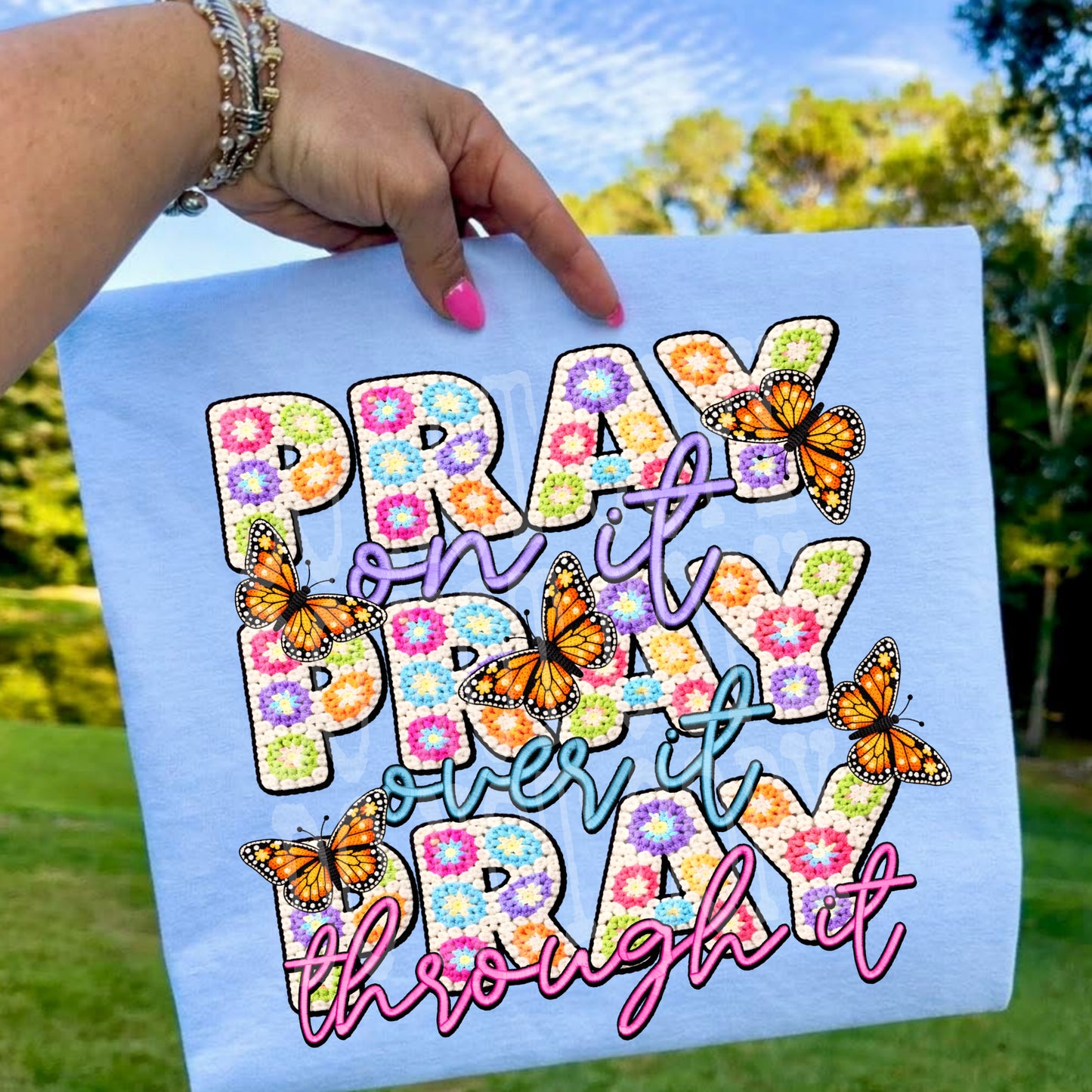 Pray On It Crochet PNG Design