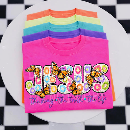 Jesus The Way Crochet PNG Design