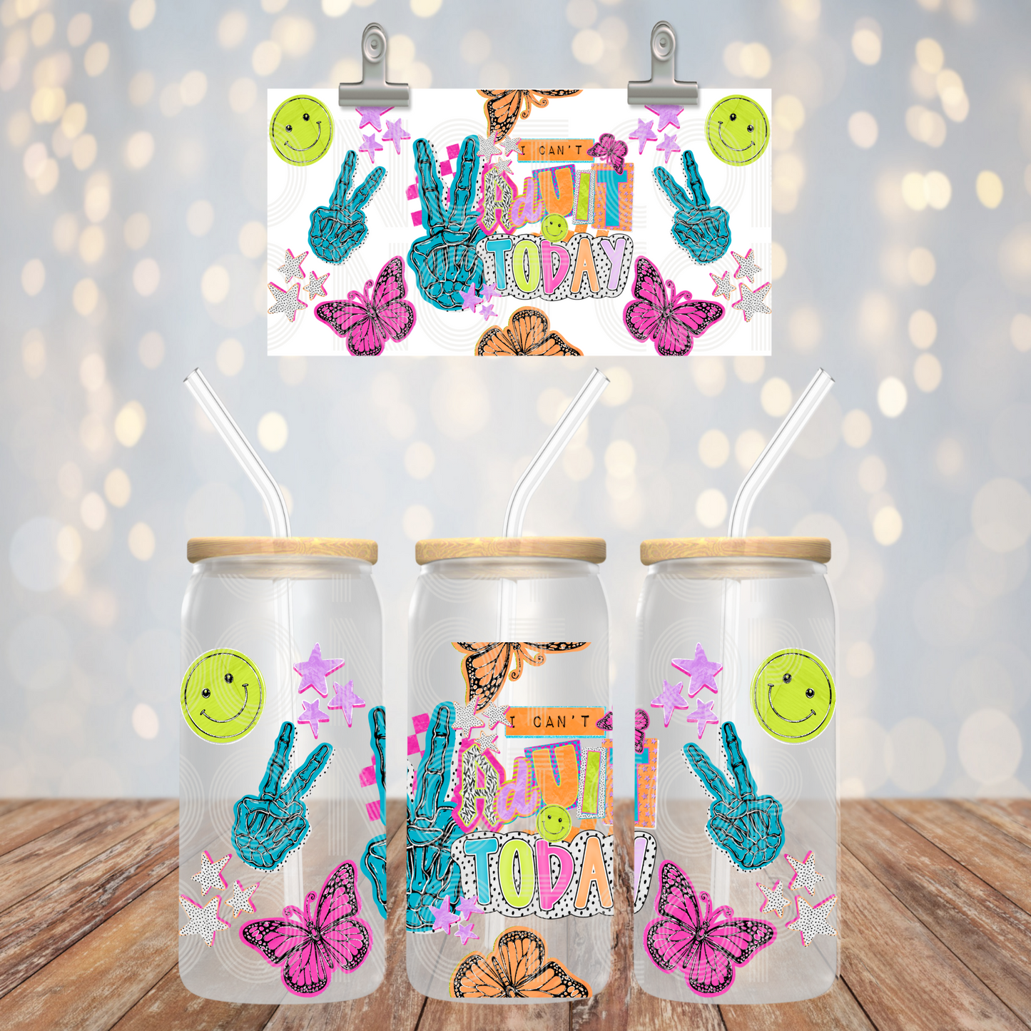 I Can't Adult Today 16oz Libbey PNG Design