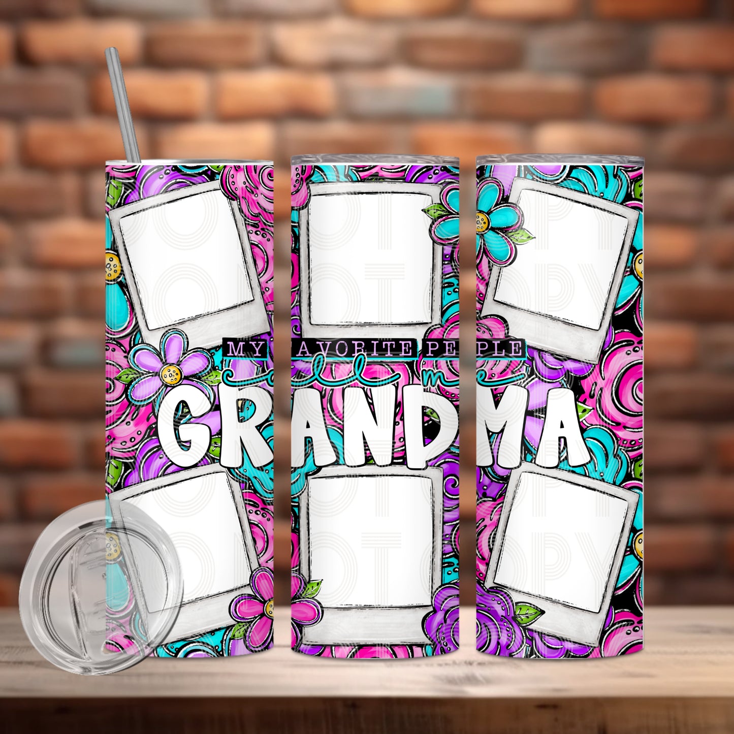 My Favorite People Grandma Tumbler PNG Design
