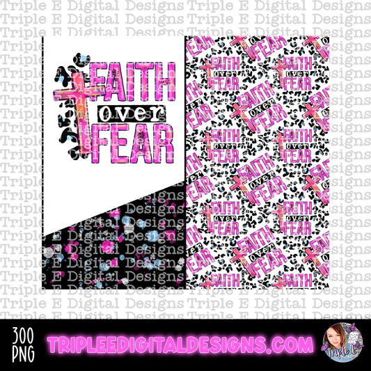 Faith Over Fear PNG Skinny Tumbler