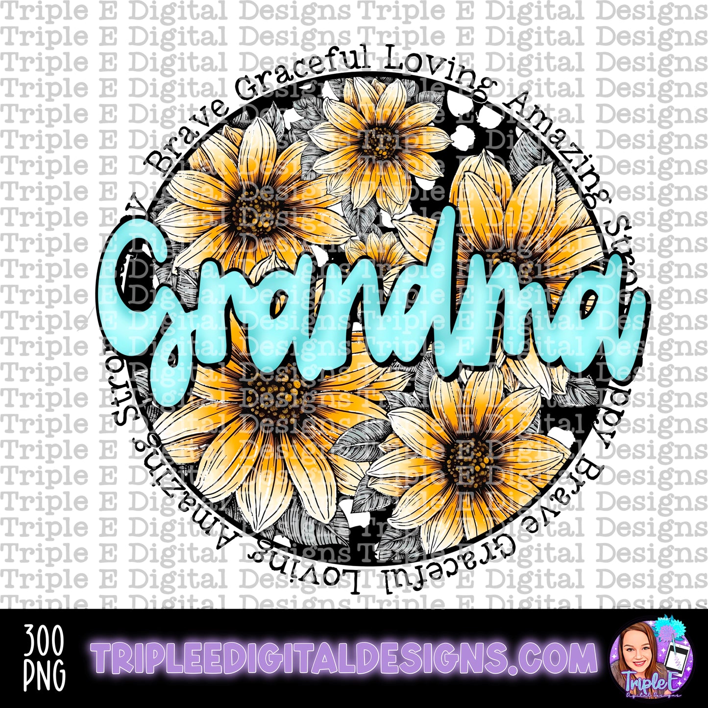 Grandma Sunflowers PNG