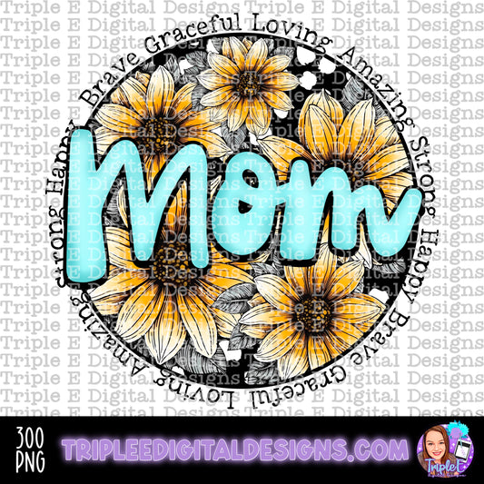 Mom Sunflowers PNG