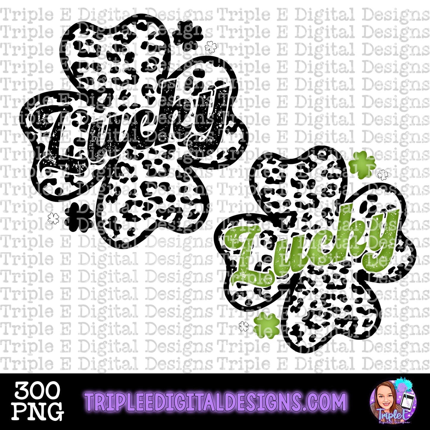 Lucky Leopard Shamrock PNG