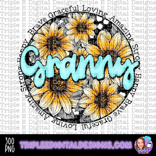 Granny Sunflowers PNG